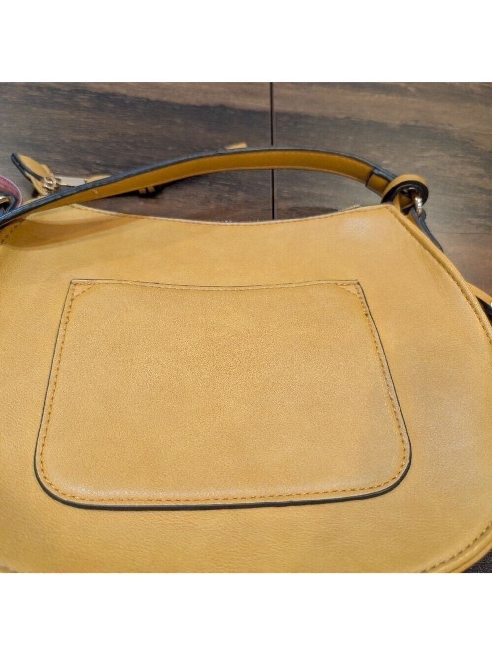 Sole Society Yellowish Tan Crossbody Bag with Braided Detail and Saddle Design. - Picture 6 of 8